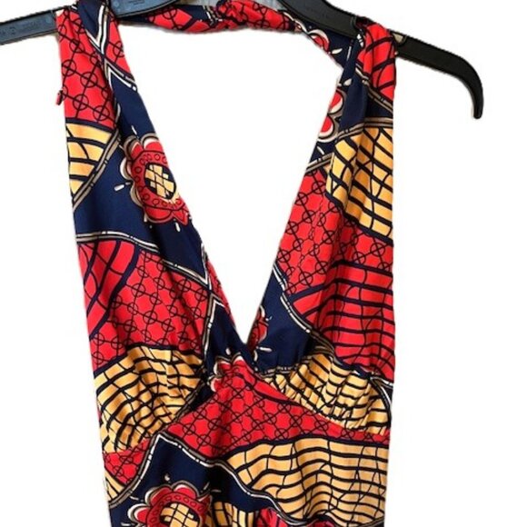'Dottie' halter swing dress in Tribal print sz 8 - Picture 4 of 8
